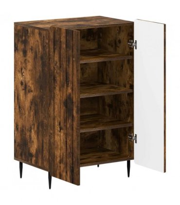 vidaXL Shoe Cabinet ZWOLLE 59.5 x 39.5 x 91.5 cm Engineered Wood — Colour: Smoked oak