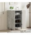 vidaXL Shoe Cabinet ZWOLLE 59.5 x 39.5 x 91.5 cm Engineered Wood — Colour: Concrete grey
