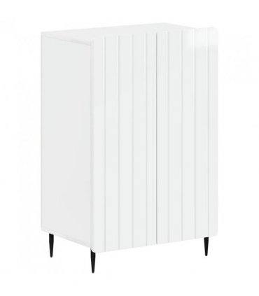vidaXL Shoe Cabinet ZWOLLE 59.5 x 39.5 x 91.5 cm Engineered Wood — Colour: High gloss white
