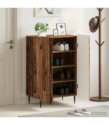 vidaXL Shoe Cabinet ZWOLLE 59.5 x 39.5 x 91.5 cm Engineered Wood — Colour: Old wood