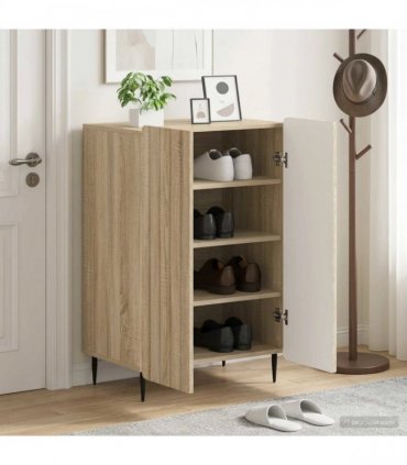 vidaXL Shoe Cabinet ZWOLLE 59.5 x 39.5 x 91.5 cm Engineered Wood — Colour: Sonoma oak