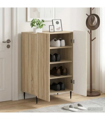 vidaXL Shoe Cabinet ZWOLLE 59.5 x 39.5 x 91.5 cm Engineered Wood — Colour: Sonoma oak