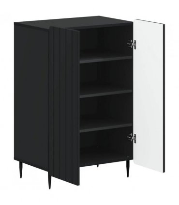 vidaXL Shoe Cabinet ZWOLLE 59.5 x 39.5 x 91.5 cm Engineered Wood Black