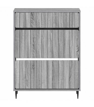 vidaXL Shoe Cabinet ZWOLLE 78 x 24 x 103 cm Engineered Wood — Colour: Grey sonoma