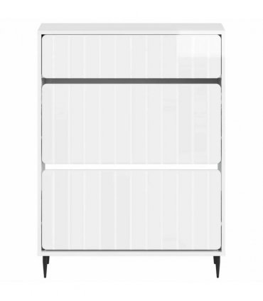 vidaXL Shoe Cabinet ZWOLLE 78 x 24 x 103 cm Engineered Wood — Colour: High gloss white