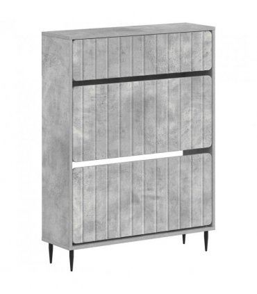 vidaXL Shoe Cabinet ZWOLLE 78 x 24 x 103 cm Engineered Wood — Colour: Concrete grey