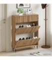 vidaXL Shoe Cabinet ZWOLLE 78 x 24 x 103 cm Engineered Wood — Colour: Artisan oak