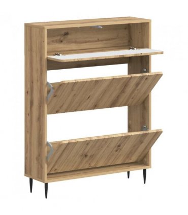 vidaXL Shoe Cabinet ZWOLLE 78 x 24 x 103 cm Engineered Wood — Colour: Artisan oak