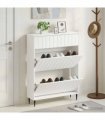 vidaXL Shoe Cabinet ZWOLLE 78 x 24 x 103 cm Engineered Wood White