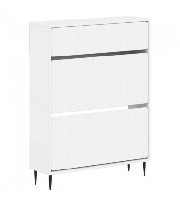 vidaXL Shoe Cabinet ZWOLLE 78 x 24 x 103 cm Engineered Wood White