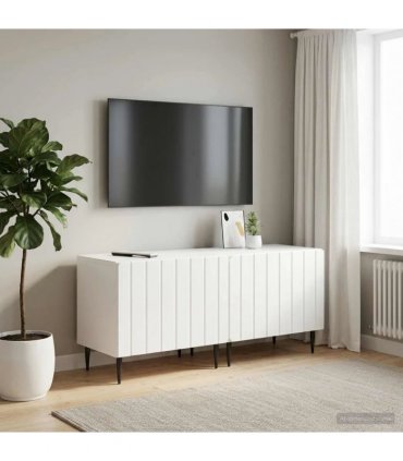 vidaXL TV Cabinet High Gloss White Engineered Wood — V0672276003