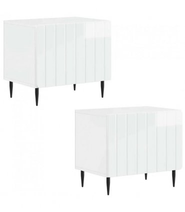 vidaXL TV Cabinet High Gloss White Engineered Wood — V0672276003