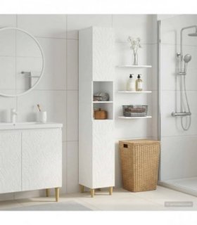 vidaXL Bathroom Cabinet with Open Shelf DELFT High Gloss White