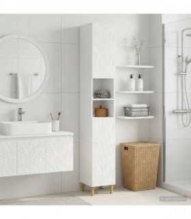 vidaXL Bathroom Cabinet with Open Shelf DELFT White 30 x 31 x 190 cm