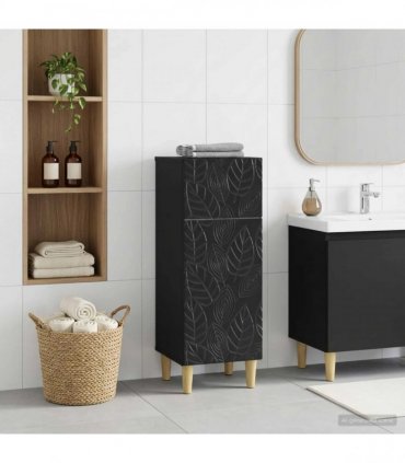 vidaXL Bathroom Storage Cainet DELFT Black 30 x 31 x 80 cm