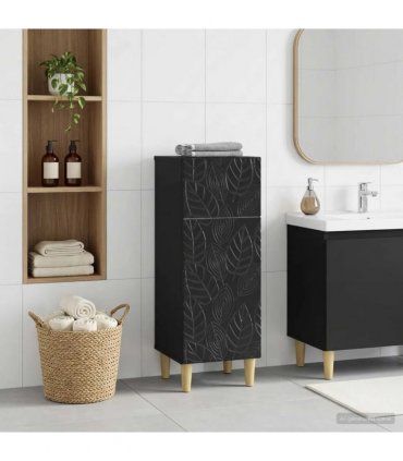 vidaXL Bathroom Storage Cainet DELFT Black 30 x 31 x 80 cm