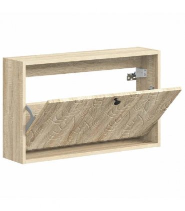 vidaXL Wall-Mounted Shoe Cabinet DELFT 71 x 17 x 43 cm Engineered Wood — Colour: Sonoma oak