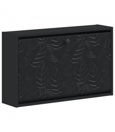 vidaXL Wall-Mounted Shoe Cabinet DELFT 71 x 17 x 43 cm Engineered Wood — Colour: Black