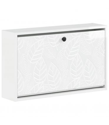 vidaXL Wall-Mounted Shoe Cabinet DELFT 71 x 17 x 43 cm Engineered Wood — Colour: High gloss white