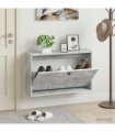 vidaXL Wall-Mounted Shoe Cabinet DELFT 71 x 17 x 43 cm Engineered Wood — Colour: Concrete grey