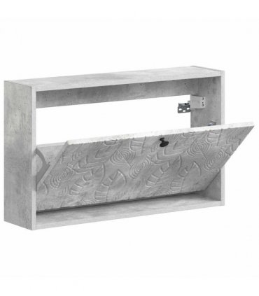 vidaXL Wall-Mounted Shoe Cabinet DELFT 71 x 17 x 43 cm Engineered Wood — Colour: Concrete grey