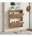 vidaXL Wall-Mounted Shoe Cabinet DELFT 71 x 17 x 86 cm Engineered Wood — Colour: Artisan oak
