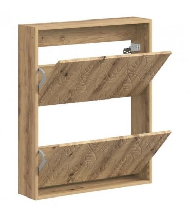 vidaXL Wall-Mounted Shoe Cabinet DELFT 71 x 17 x 86 cm Engineered Wood — Colour: Artisan oak
