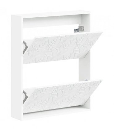 vidaXL Wall-Mounted Shoe Cabinet DELFT 71 x 17 x 86 cm Engineered Wood — Colour: White