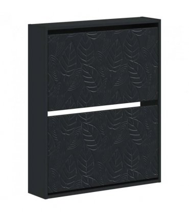 vidaXL Wall-Mounted Shoe Cabinet DELFT 71 x 17 x 86 cm Engineered Wood — Colour: Black