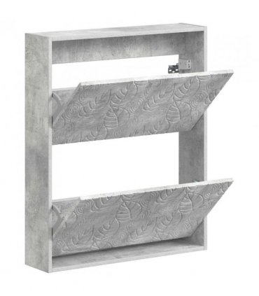 vidaXL Wall-Mounted Shoe Cabinet DELFT 71 x 17 x 86 cm Engineered Wood — Colour: Concrete grey