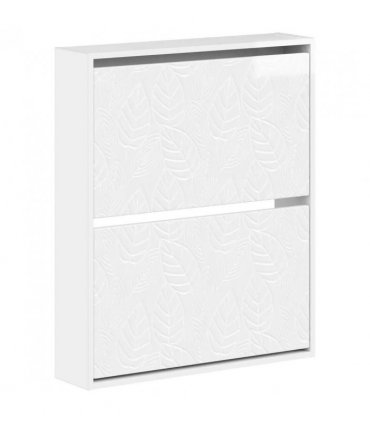 vidaXL Wall-Mounted Shoe Cabinet DELFT 71 x 17 x 86 cm Engineered Wood — Colour: High gloss white