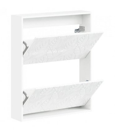vidaXL Wall-Mounted Shoe Cabinet DELFT 71 x 17 x 86 cm Engineered Wood — Colour: High gloss white