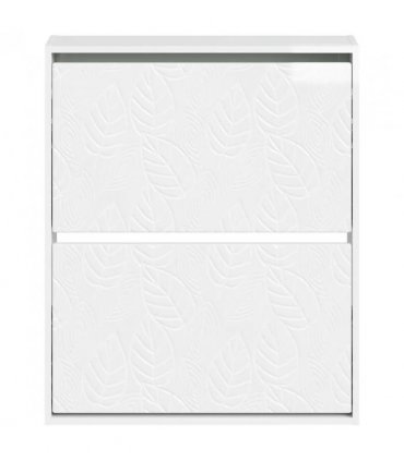 vidaXL Wall-Mounted Shoe Cabinet DELFT 71 x 17 x 86 cm Engineered Wood — Colour: High gloss white