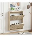 vidaXL Wall-Mounted Shoe Cabinet DELFT 71 x 17 x 86 cm Engineered Wood — Colour: Sonoma oak
