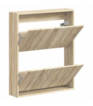 vidaXL Wall-Mounted Shoe Cabinet DELFT 71 x 17 x 86 cm Engineered Wood — Colour: Sonoma oak