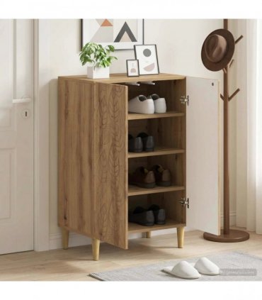 vidaXL Shoe Cabinet DELFT 59.5 x 39.5 x 90 cm Engineered Wood — Colour: Artisan oak