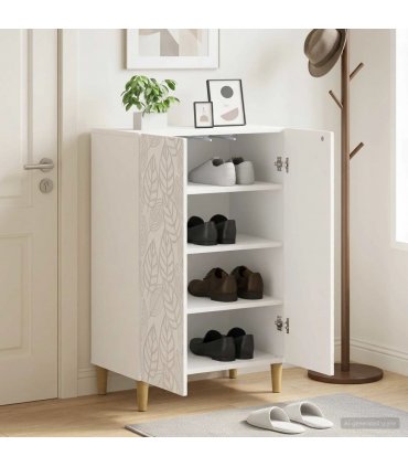 vidaXL Shoe Cabinet DELFT 59.5 x 39.5 x 90 cm Engineered Wood White