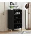 vidaXL Shoe Cabinet DELFT 59.5 x 39.5 x 90 cm Engineered Wood Black