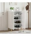 vidaXL Shoe Cabinet DELFT 59.5 x 39.5 x 90 cm Engineered Wood — Colour: High gloss white