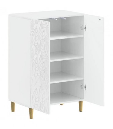 vidaXL Shoe Cabinet DELFT 59.5 x 39.5 x 90 cm Engineered Wood — Colour: High gloss white