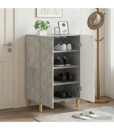 vidaXL Shoe Cabinet DELFT 59.5 x 39.5 x 90 cm Engineered Wood — Colour: Concrete grey