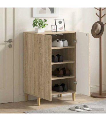 vidaXL Shoe Cabinet DELFT 59.5 x 39.5 x 90 cm Engineered Wood — Colour: Sonoma oak