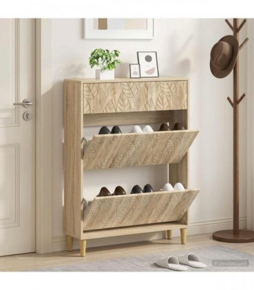vidaXL Shoe Cabinet DELFT 78 x 24 x 103 cm Engineered Wood Sonoma Oak