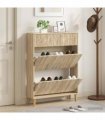 vidaXL Shoe Cabinet DELFT 78 x 24 x 103 cm Engineered Wood Sonoma Oak