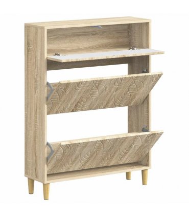 vidaXL Shoe Cabinet DELFT 78 x 24 x 103 cm Engineered Wood Sonoma Oak