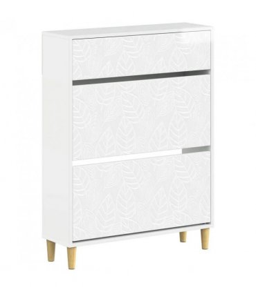 vidaXL Shoe Cabinet DELFT 78 x 24 x 103 cm Engineered Wood — Colour: High gloss white