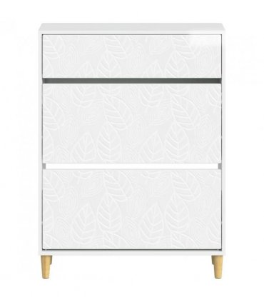 vidaXL Shoe Cabinet DELFT 78 x 24 x 103 cm Engineered Wood — Colour: High gloss white