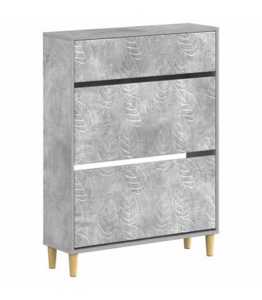 vidaXL Shoe Cabinet DELFT 78 x 24 x 103 cm Engineered Wood — Colour: Concrete grey