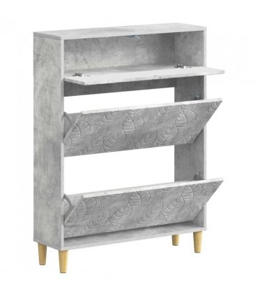 vidaXL Shoe Cabinet DELFT 78 x 24 x 103 cm Engineered Wood — Colour: Concrete grey
