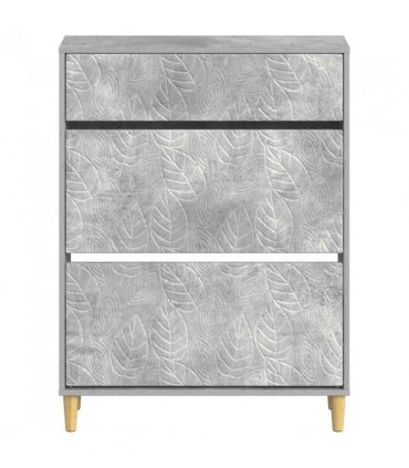 vidaXL Shoe Cabinet DELFT 78 x 24 x 103 cm Engineered Wood — Colour: Concrete grey